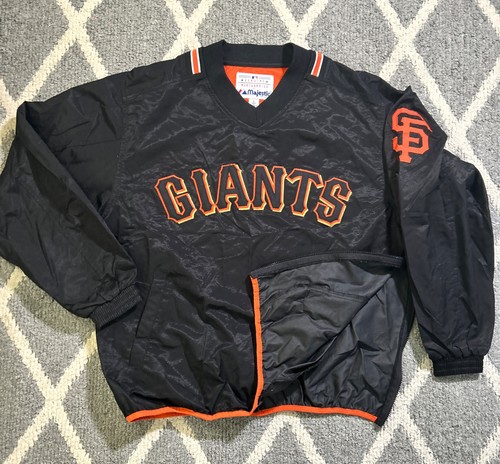 San Francisco Giants Mens Size L Pullover Windbreaker Jacket w/ zipper on side