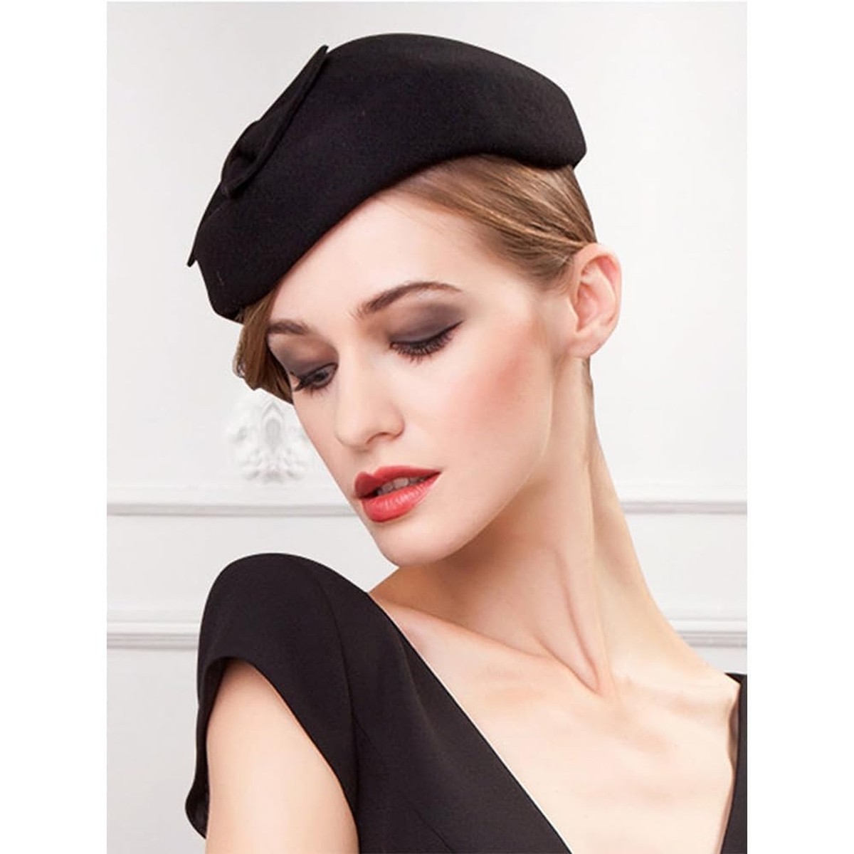 Vintage Wool Felt Beret Adjustable Fedora Party Wedding S4f69731586c8485cbc7391904d883  main image 3