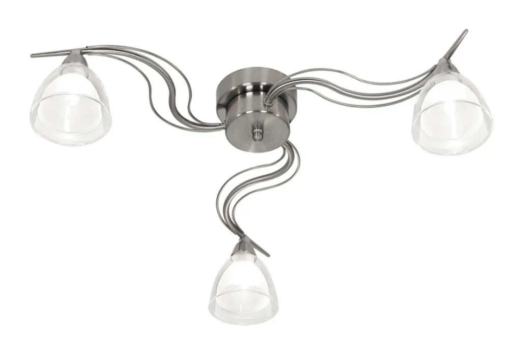 Ceiling Light Silver Portland 3 Antique Chrome Oaks Lighting 9504/3 AC