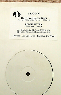 ROBBIE RIVERA - FIRST THE GROOVE, A 3-MIX PROMO 12'', DUTY FREE, DF 0012 (1999)