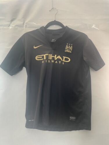 Overtekenen Jaar Donker worden NIKE Manchester City Football Soccer Away Jersey 2013 Black Gold Youth XL |  eBay
