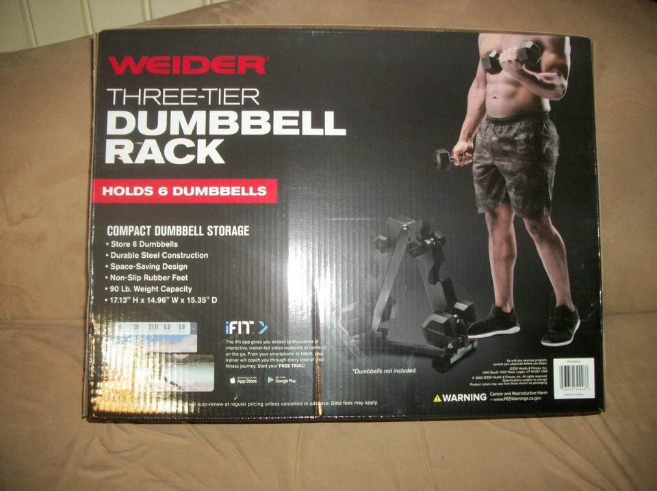 NEW Weider Three Tier 6 Six Dumbbell Weight Bar Utility Rack FAST FREE SHIPPING - Image 2 of 2
