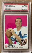 1969 Topps Craig Morton #235 PSA 8 NM/MT Dallas Cowboys.  Beautiful Card!