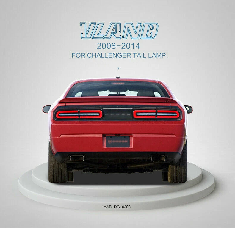 VLAND Feu arrière LED Pour Dodge Challenger 2008-2014 Avec Indicateur séquentiel - Photo 4/4