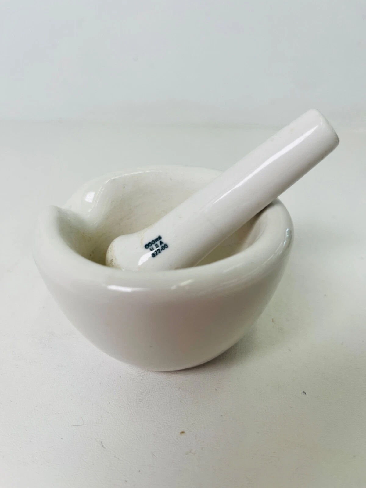 Mini Coors USA Pharmacy Apothecary Mortar & Pestle, Glazed Ceramic
