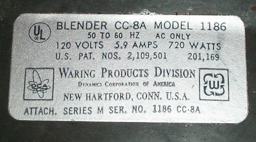 Avocado 70's Waring Blender 1186 Solid State CCW-8 USA "MOTOR BASE ONLY" TESTED - Picture 5 of 8