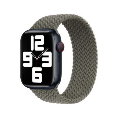 Original Apple Braided Geflochtenes Solo Loop Band 44/45/46/49mm Olive Grün