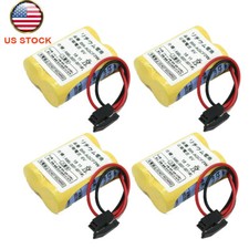 New 4pcs BR-AGCF2W 6V PLC Fanuc System Battery A98L-0031-0011 with Black Plug
