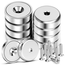 Magnets with Holes, Strong Rare Earth Magnets 8 Pack 40LBS Neodymium Cup Magnets