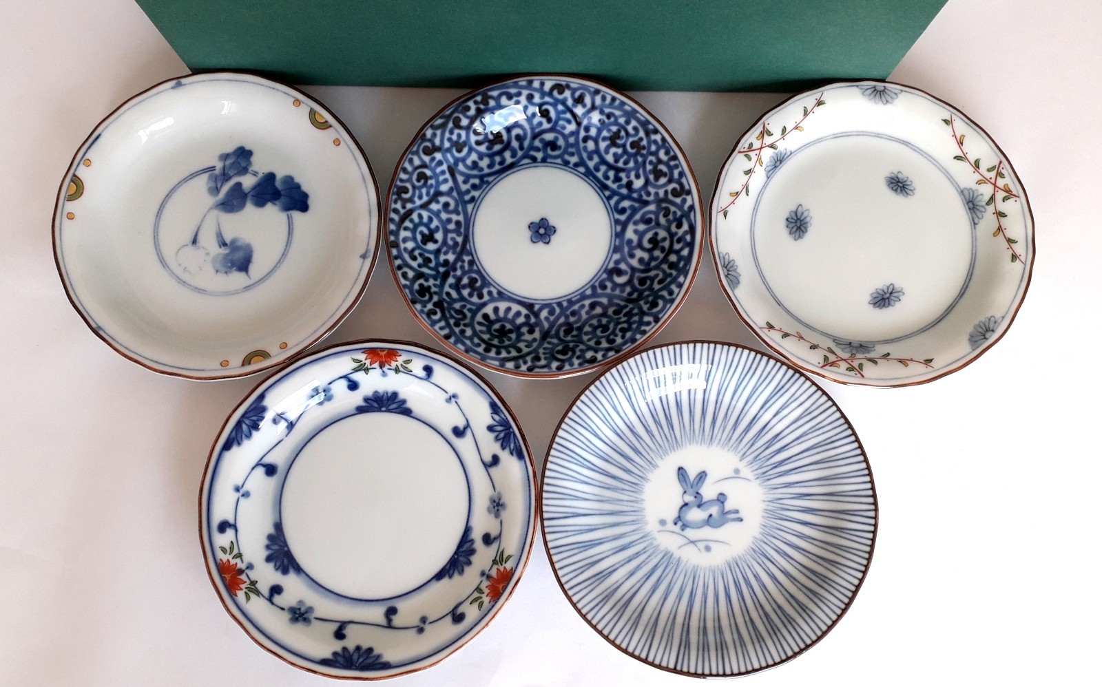 Teller KOZARA Japanische Beilagenteller 5er Set Hergestellt in Japan Ø 12 cm