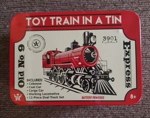 toy train in a tin old no 9