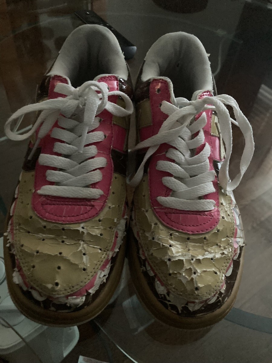 Size 7- A bathing ape Bapesta Low Kaws Chomper Brown 2006