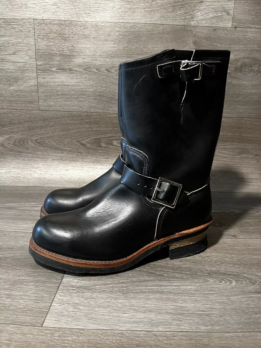 VINTAGE 🔥Red Wing 2268 Engineer Boots Steel Toe Mens Sz 8 D Made in 🇺🇸 Black