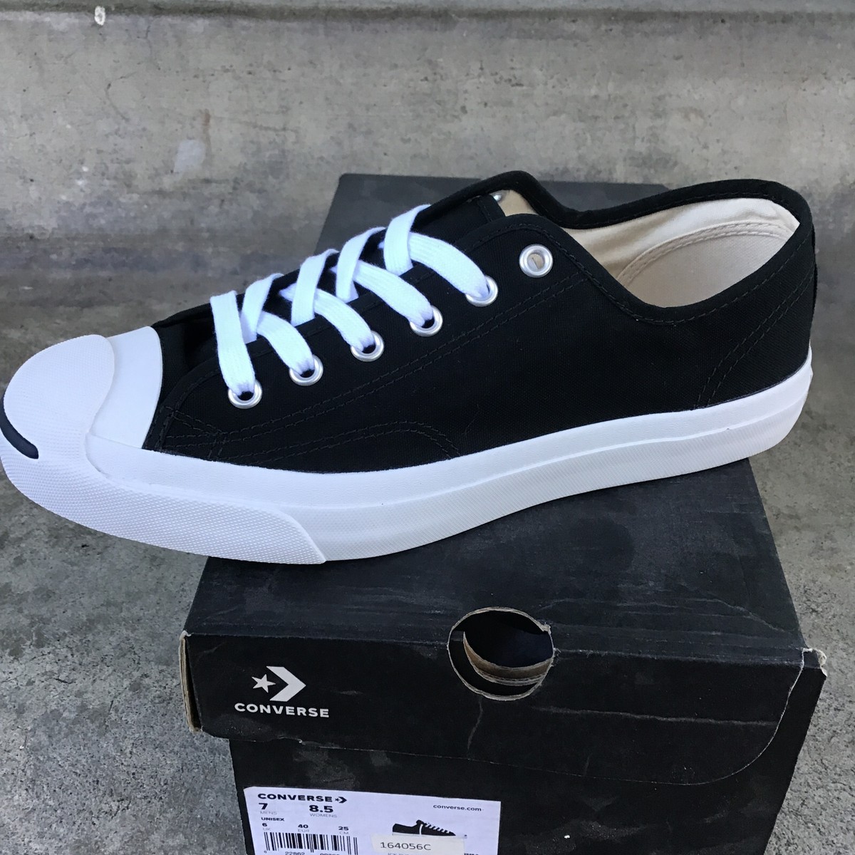 Converse Jack Purcell Canvas Women Size 8.5 Sneakers Black 164056C
