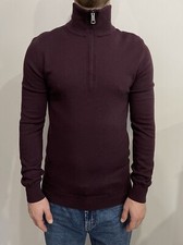DDP BURBERRY BRIT SWEATER PULLOVER 1/4 ZIP MERINO WOOL MENS