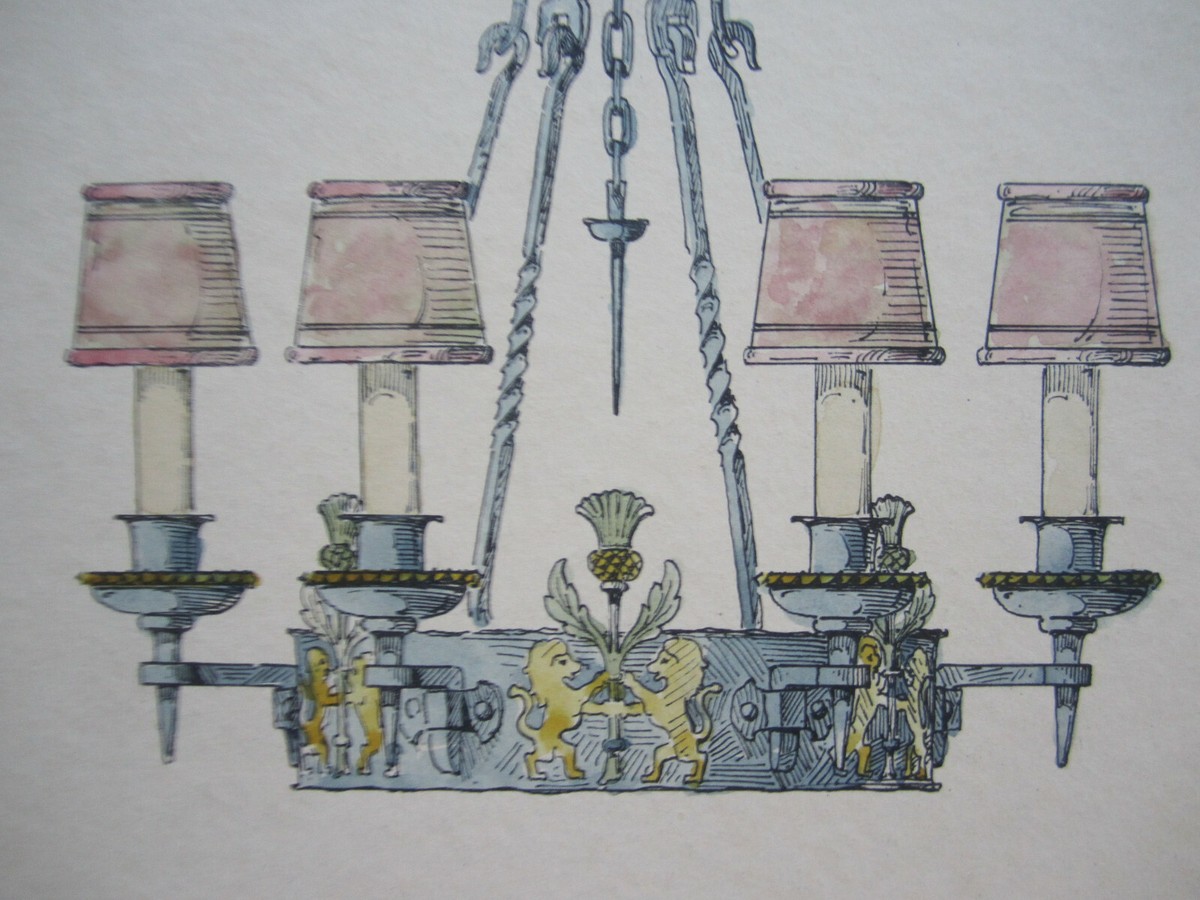 Vintage original design drawing for chandalier - 12 3/4