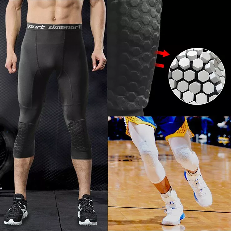 Basketball Pants with Knee Pads 34 Compression Leggings Capri Tights  Black XXSmall  Amazonin Clothing  Accessories