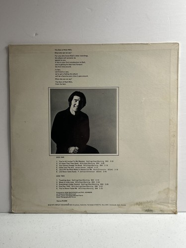 The Best Of Walt Mills Vinyl Record LP 1975 Impact Records Brand New Sealed - Picture 2 of 2