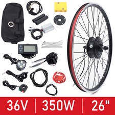 26" 36V 350W Electric Bicycle Front Wheel Hub Motor E Bike Conversion Kit LCD
