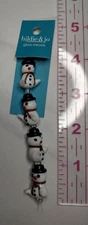 Hildie Jo Glass Beads Lampwork Glass Ghostly Snowmen Strand - NEW!