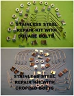 GREENHOUSE STAINLESS REPAIR KITs 10- 150 W + Z  CLIPS+SQUARE+CROPPED NUTS +BOLTS