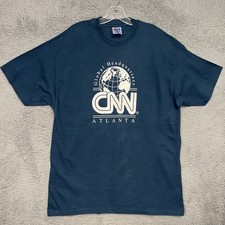 VTG CNN Atlanta T Shirt Men's XL Blue Single Stitch News Global Headquarters Tee