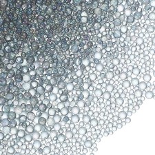 200g 1-3mm Glass Bubble Beads Iridescent No Hole Water Droplet Ball Gray