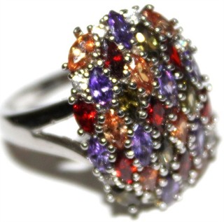 Beautiful Sterling Silver 925 mark size 7 gemstone ring Lot#341