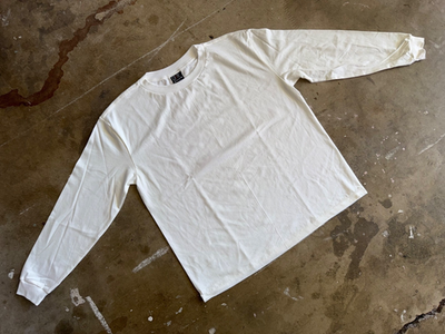 SAINT Mxxxxxx BLANK PLAIN LONG SLEEVE T-SHIRT MEN SZ L OFF-WHITE