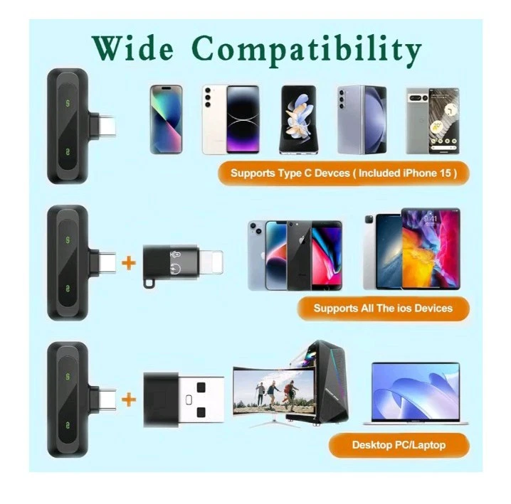 Vielseitiges Lavalier-Mikrofon 2er-Pack für Smartphones und Laptops – Schwarz - Bild 4 von 4