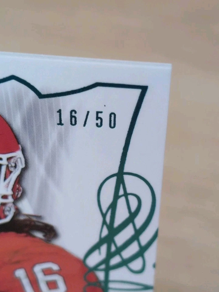 2021 Leaf Trinity TREVOR LAWRENCE #TPA-TL1 /50 SP PRE RC Platinum JERSEY NUMBER - Image 4 of 4