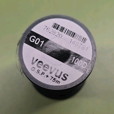 veevus G.S.P. 100D Fly Tying Thread Black 75m G01 Single Pack Fishing