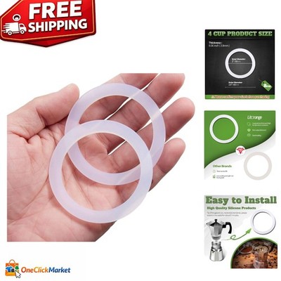 4 Cup Silicone Seal Rings - 8 Pack for Moka Express and Bialetti Coffee Makers