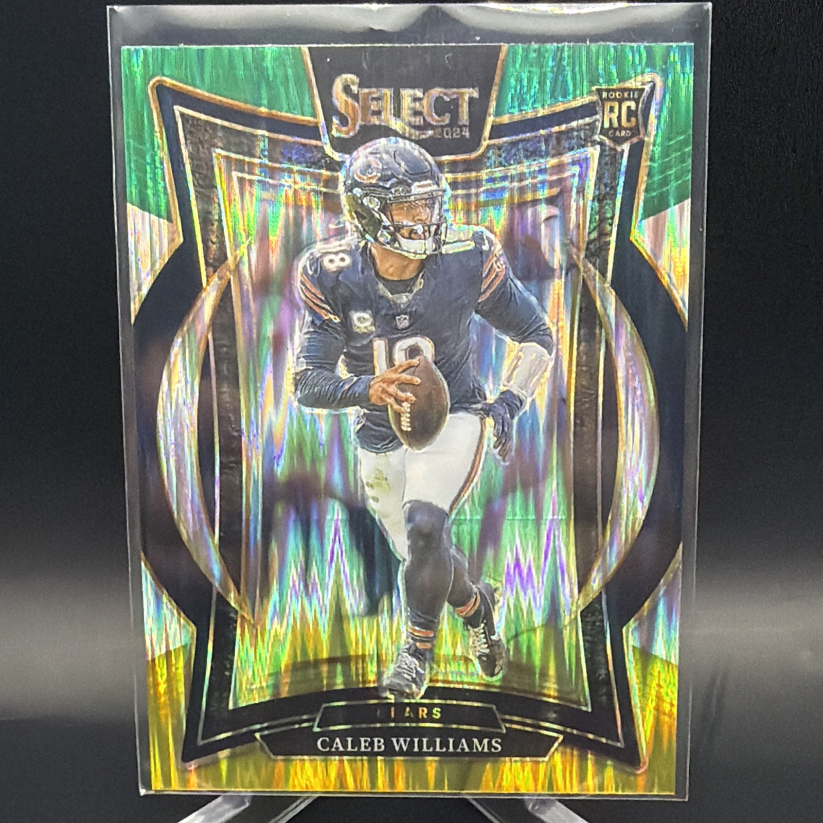 Caleb Williams Rookie 2024 Panini Select Concourse Green & Yellow Shock #25 RC