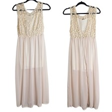 Fairycore Embroidered Lace Semi-sheer Dress Women's Size M*