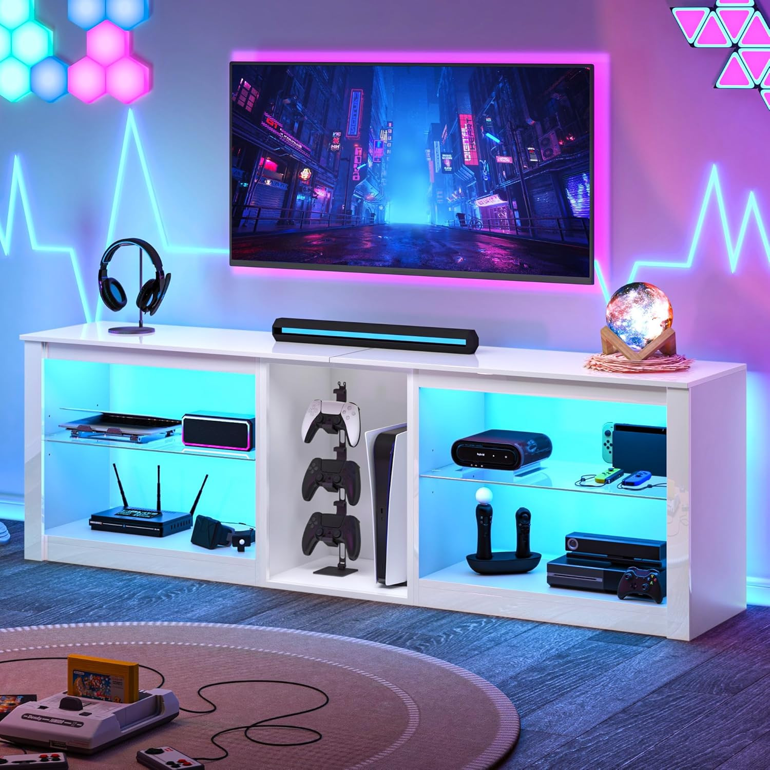 High Gloss Entertainment Center For 75 Inch Tv