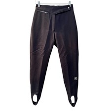 Vintage Obermeyer Ski Pants Stirrup Womens 12R Black Wool Blend Made in Japan