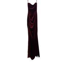 Windsor Sleeveless Formal Velvet Dress Gown Wine Red Slit Whimsigoth Prom Small