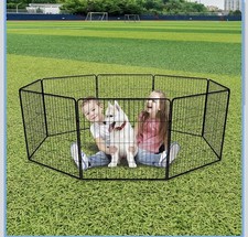 Dog Playpen 24 Inch 8 Panels, Foldable Metal Dog Playpen Indoor Outdoor