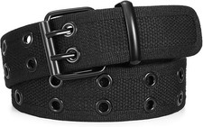 Canvas Double Grommet Belt Unisex Casual Double Prong Belt for Men Women for ...