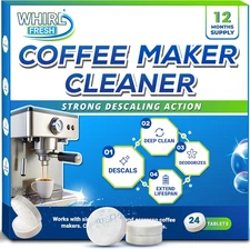 Coffee Machine Descaler Tablets – 24 Count, Coffee Maker Cleaner Tablets Compati
