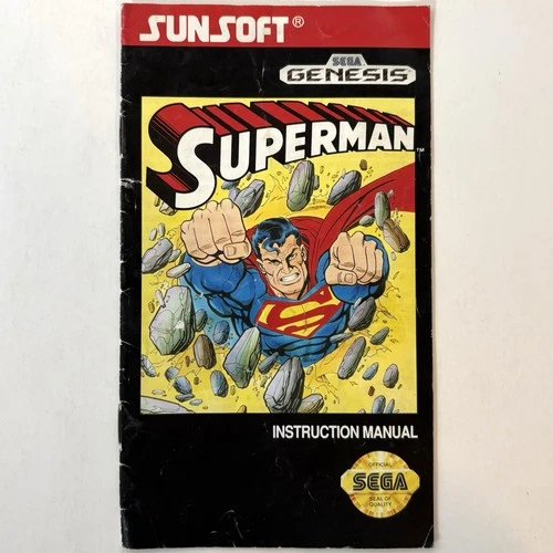 Superman Sega Genesis Instructions Booklet Manual Only Vintage 1992 OEM Sunsoft