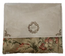 Nancy Koltes Fine Linens Vintage Bacchus Khaki Grapes Cotton 2 Euro Shams Italy