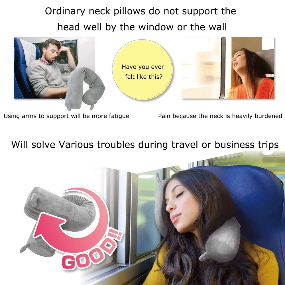 Travel Pillow Neck Pillows Travel Essentials Traveling on Airplane Twist Memo...