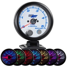 Slightly Used Glowshift White 3-34 On-dash 5000 Rpm Diesel Tachometer Gauge