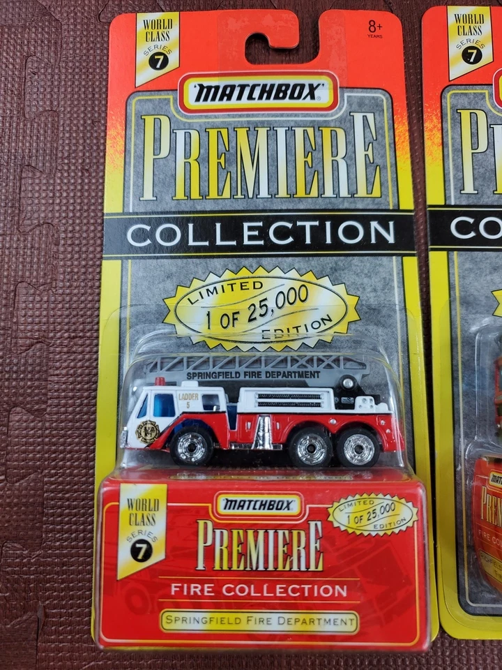 Matchbox Premiere Collection Fire Series 7 1996 juego completo de 6 camiones de bomberos Foto 2 de 4