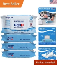 Alcohol Wipes Large Sanitizing Wipes Hand Cleanser Travel Home Classroom 4 Packs