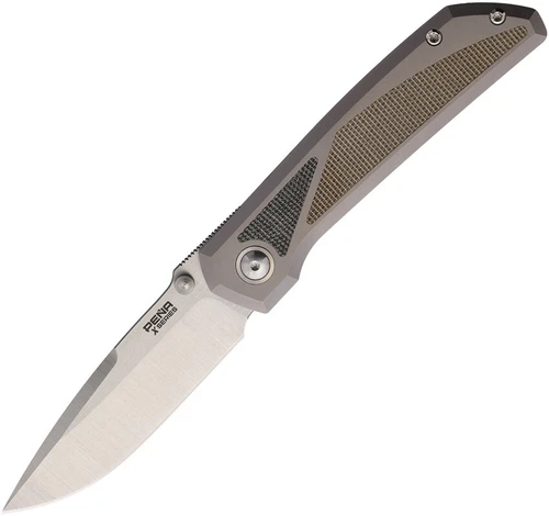 Pena Knives Mula Framelock Titanium & Micarta Folding M390 Drop Pt Knife E74