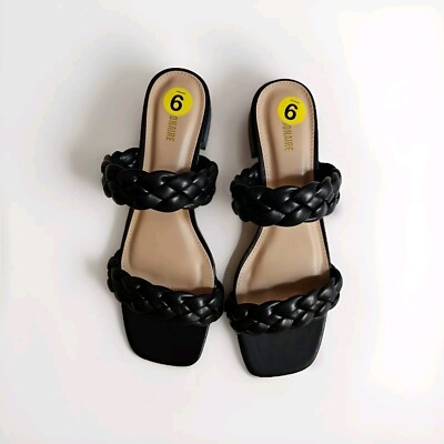 CUSHIONAIRE Women's Nan Two Band Braided Low Block Heel Slide Sandal +Memory...