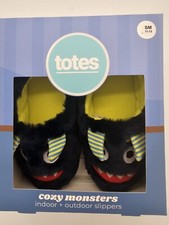 Totes Cozy Monster Indoor/outdoor Slippers Kids Sz 11-12